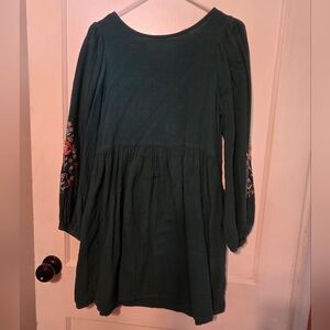 Cat & Jack Green Dress with Floral Embroidery